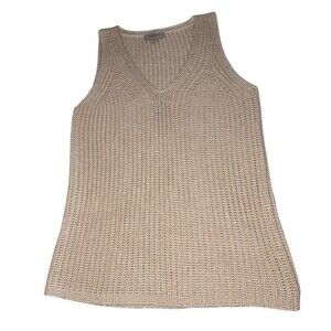LOFT Sweater Vest Women’s Small Sleeveless V Neck Knitted Tank Top Ivory